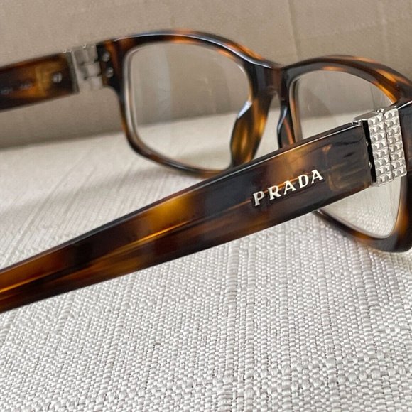 Prada Women Glasses Frame Brown Tortoise VPR 12L 53[]17 7WX-101 Made in Italy - Picture 3 of 11